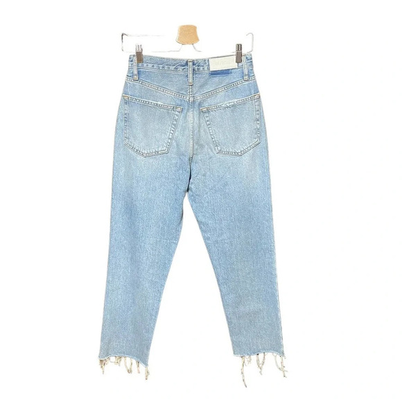 Re/Done '70s Ultra High Waist Stove Pipe Jeans in Worn Blue Size 26 - Picture 8 of 12